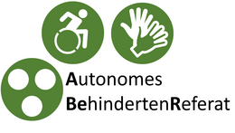 Symbolbild ABeR Zeichen für Blinde, Rollstuhlfahrende, Gebärdensprache