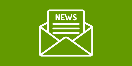 Envelope with a newsletter labeled 'NEWS' inside