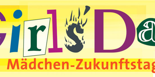 Bunt gestaltetes Logo mit dem Text 'Girls Day' und darunter 'Mädchen-Zukunftstag'